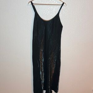 Cabernet Shimmery Forest Green Midi Slip Dress Nightgown Size Large